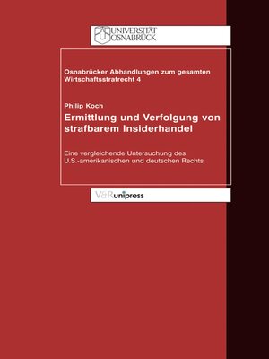 cover image of Ermittlung und Verfolgung von strafbarem Insiderhandel